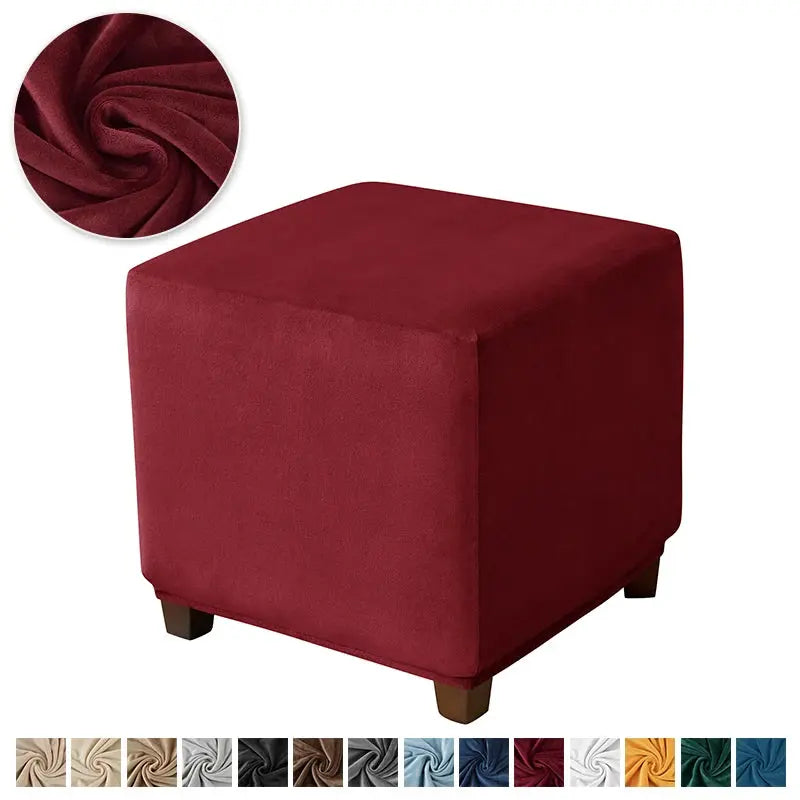 Housses de repose-pieds élastiques en velours doux, étui de protection de meubles, housses de tabouret pouf, maison de salon Housse de France