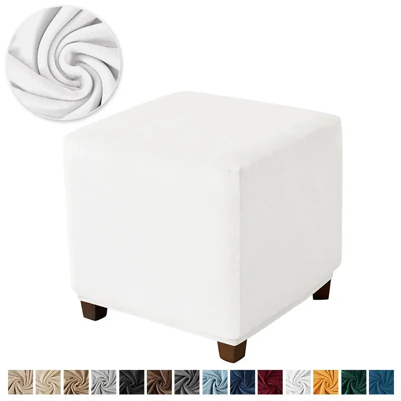 Housses de repose-pieds élastiques en velours doux, étui de protection de meubles, housses de tabouret pouf, maison de salon Housse de France