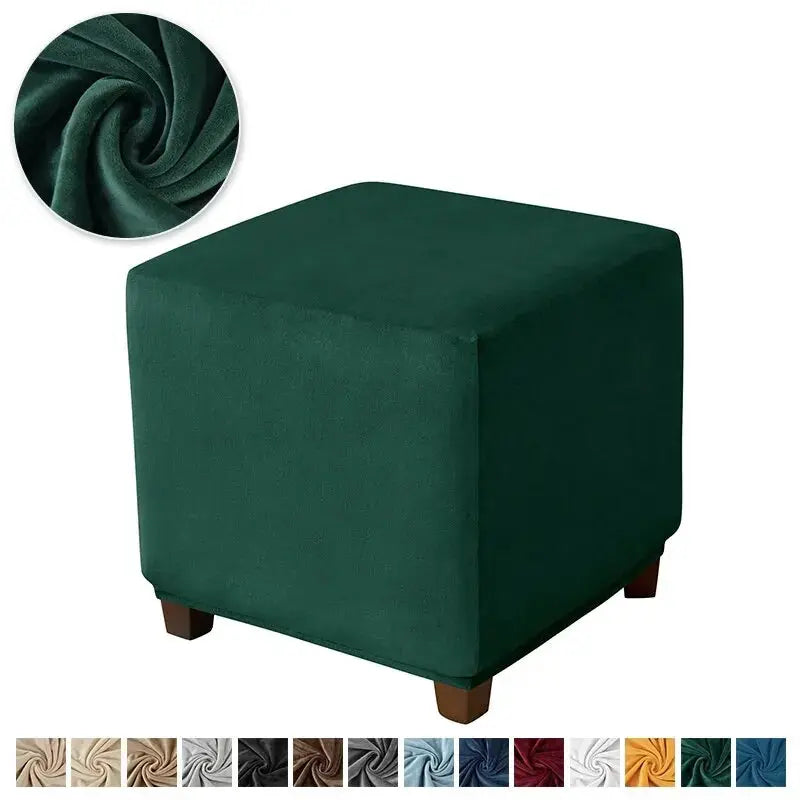 Housses de repose-pieds élastiques en velours doux, étui de protection de meubles, housses de tabouret pouf, maison de salon Housse de France