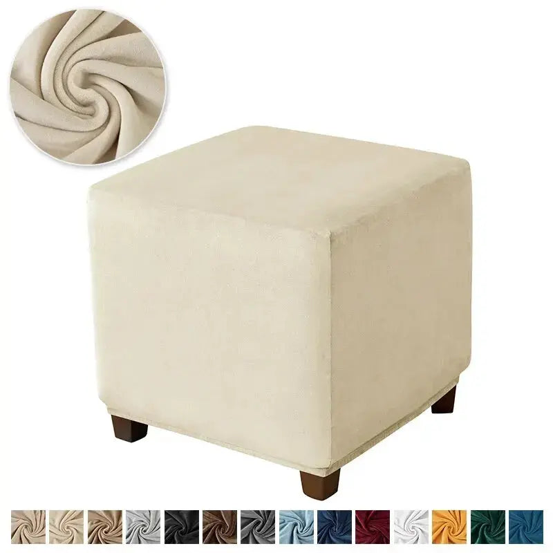 Housses de repose-pieds élastiques en velours doux, étui de protection de meubles, housses de tabouret pouf, maison de salon Housse de France