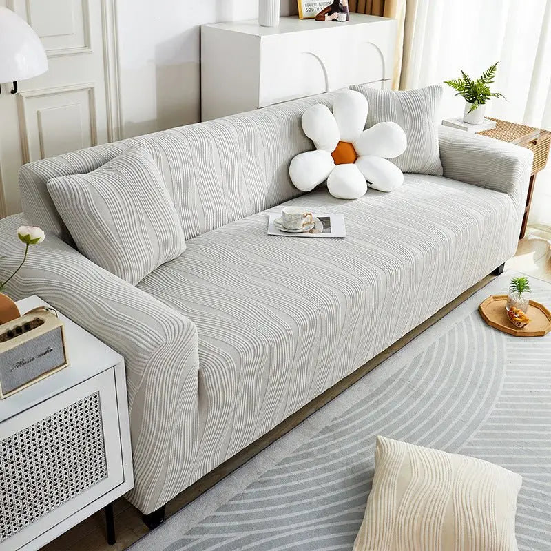 JAQVAL - Housse de canapé extensible en velours jacquard Housse De France