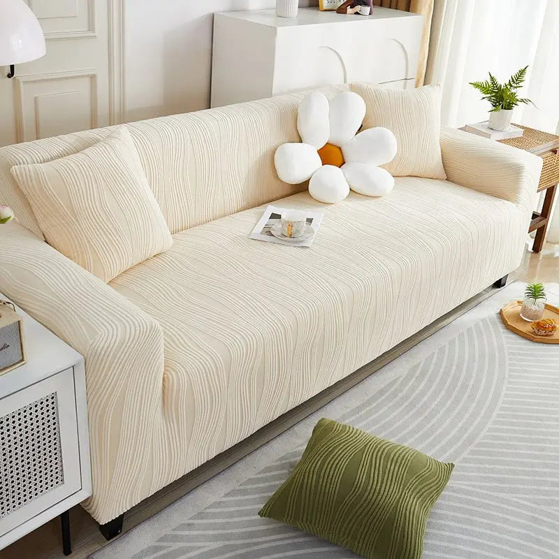 JAQVAL - Housse de canapé extensible en velours jacquard Housse De France