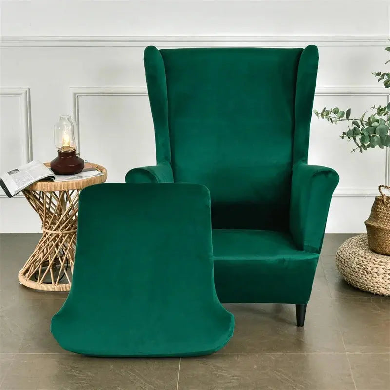 Housse Fauteuil à oreilles velours SOLVIA