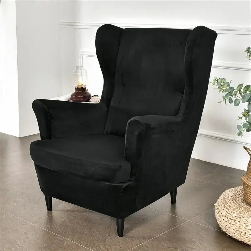 Housse Fauteuil à oreilles velours SOLVIA