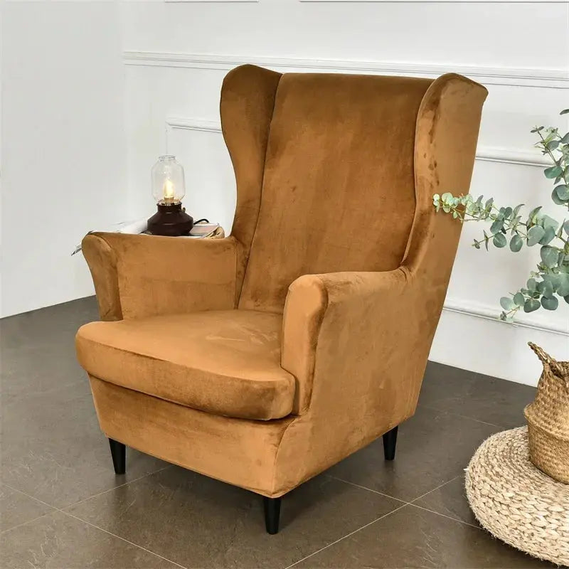 Housse Fauteuil à oreilles velours SOLVIA
