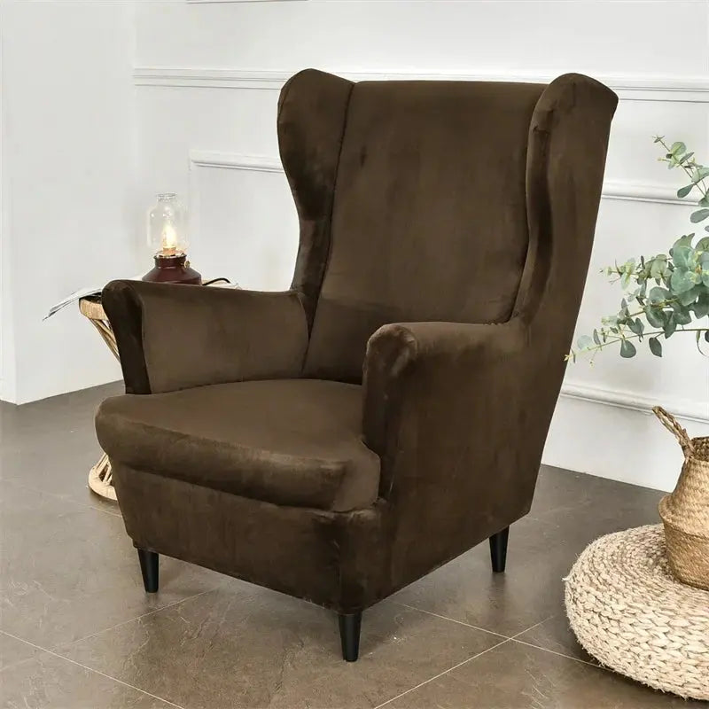 Housse Fauteuil à oreilles velours SOLVIA