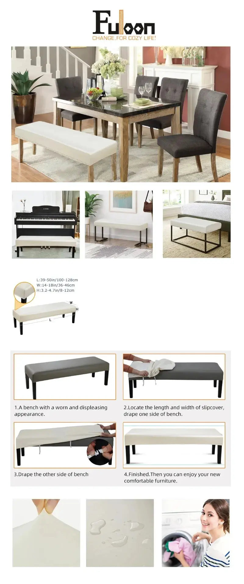 Housse Banquette Imperméable PU LUMINO