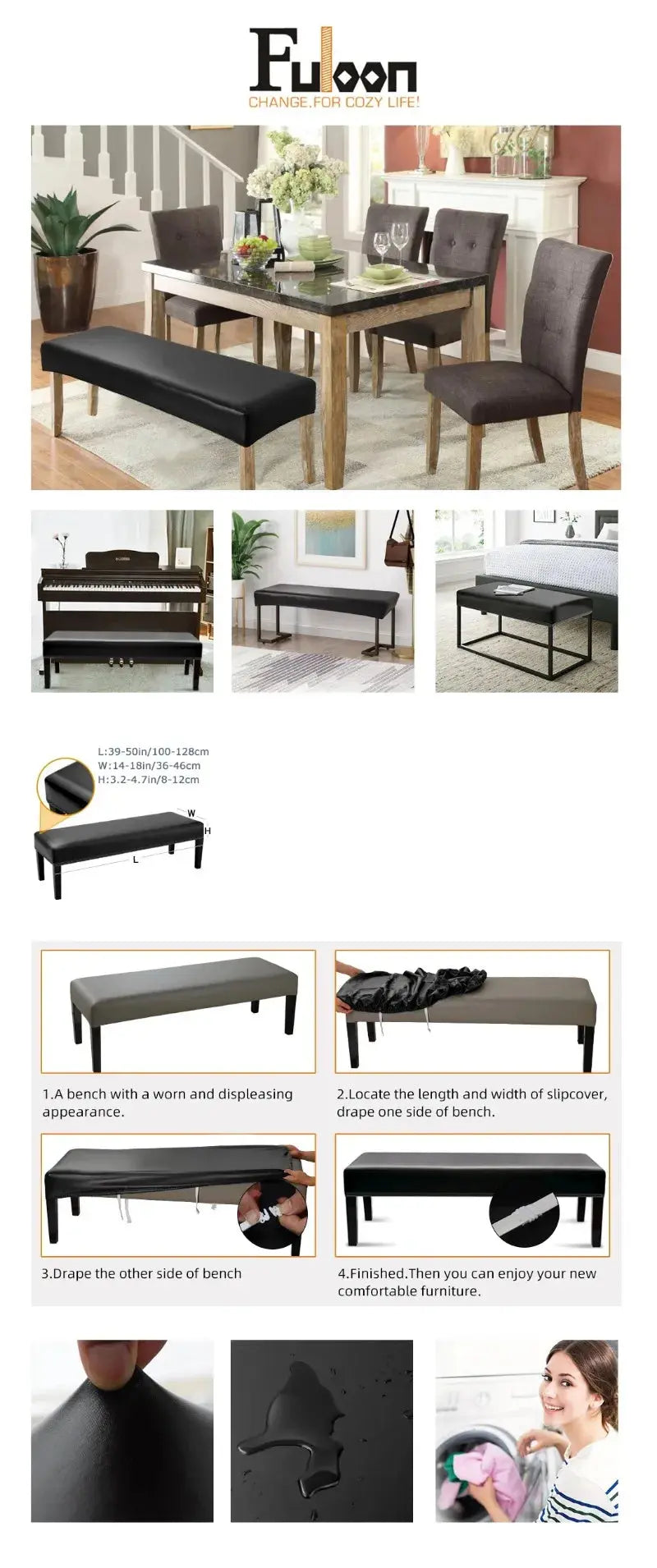 Housse Banquette Imperméable PU LUMINO