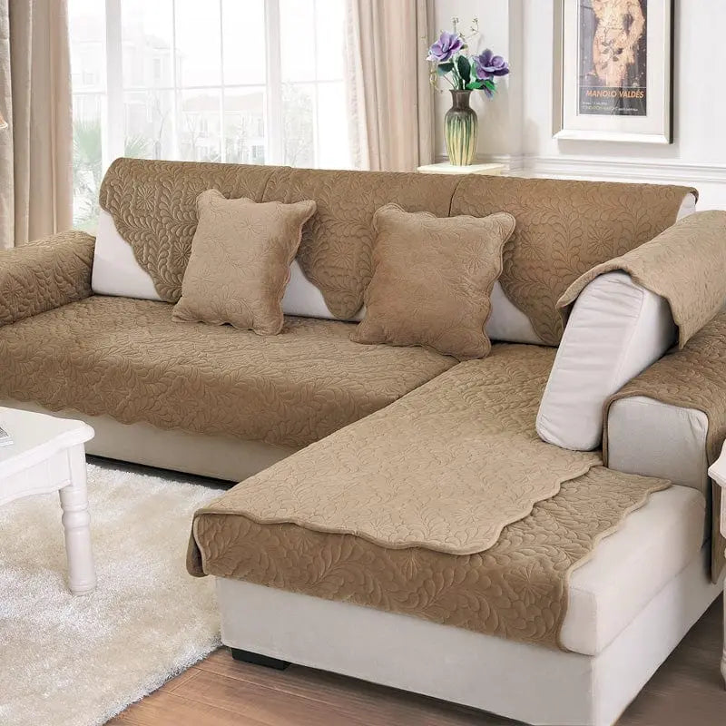 PELUCHA - Plaid de canapé antidérapante en peluche Housse de France