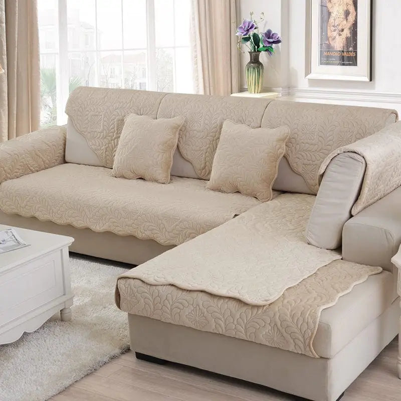 PELUCHA - Plaid de canapé antidérapante en peluche Housse de France