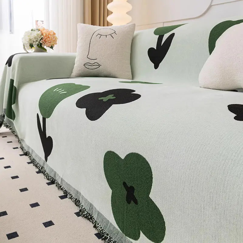 Plaid Canapé Antidérapant BELMIRO Yb Floret Green-180x130cm