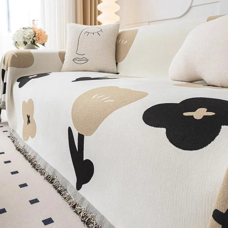 Plaid Canapé Antidérapant BELMIRO Yb Floret Khaki-180X400cm