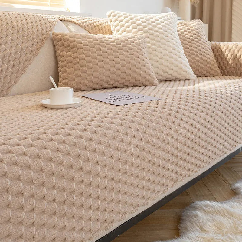 Plaid Canapé Antidérapant Lugano Honeycomb TR Camel-70X70CM