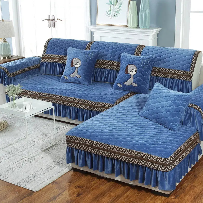 Plaid Canapé Antidérapant SERENO Dark Blue-70X210