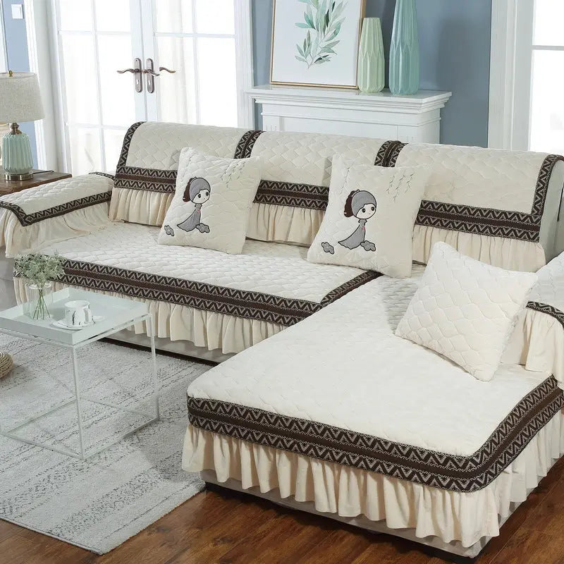 Plaid Canapé Antidérapant SERENO Beige-80X120