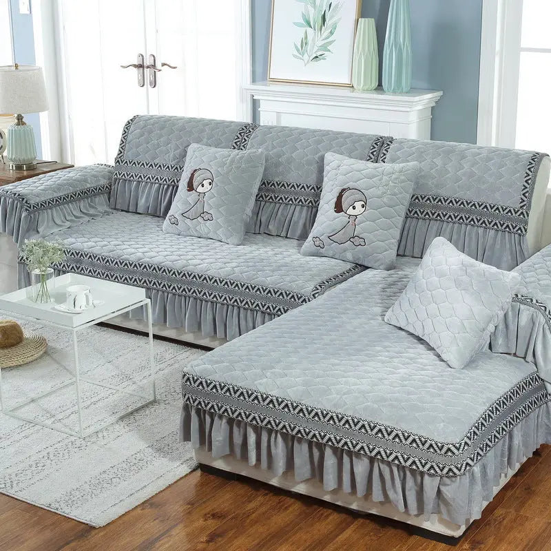 Plaid Canapé Antidérapant SERENO Grey-80X120