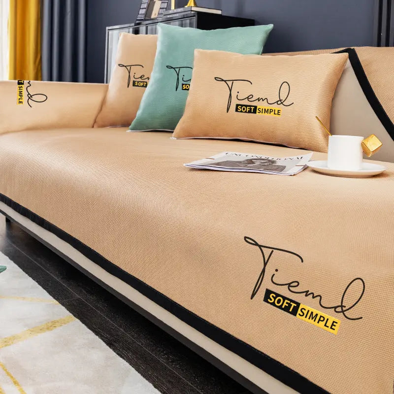 Plaid Canapé Antidérapant SILKO Khaki-70x180cm