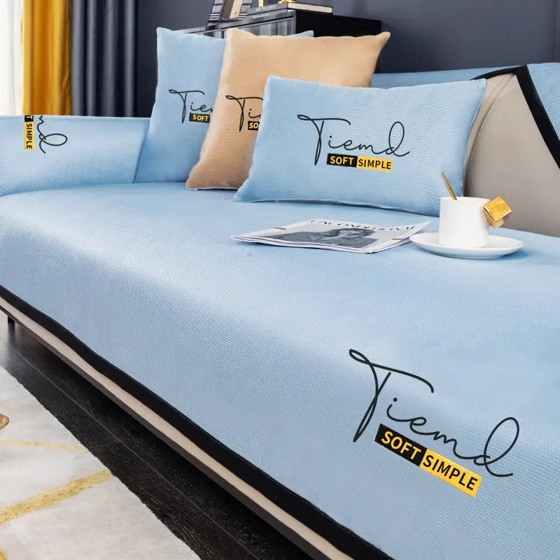 Plaid Canapé Antidérapant SILKO Blue-70x180cm