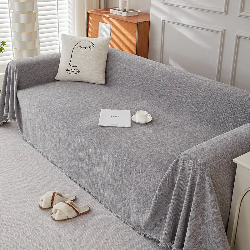 Plaid Canapé Antitache ERENIX Light Gray-180×130cm