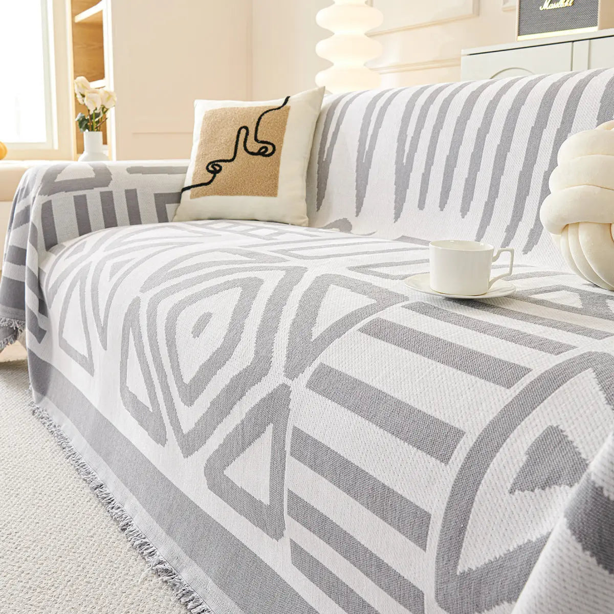 Plaid Canapé Chenille BohoYB Gray-180*150cm