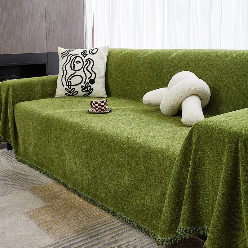 Plaid Canapé Chenille HERRIEX Yb Herringbone Green-180X360cm