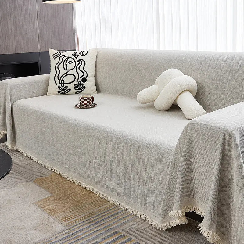 Plaid Canapé Chenille HERRIEX Yb Herringbone Beige-180x230cm