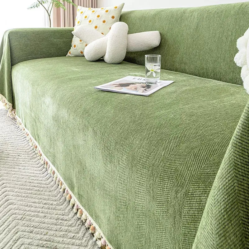 Plaid Canapé Chenille Moderne VERIA Matcha Green-180x230