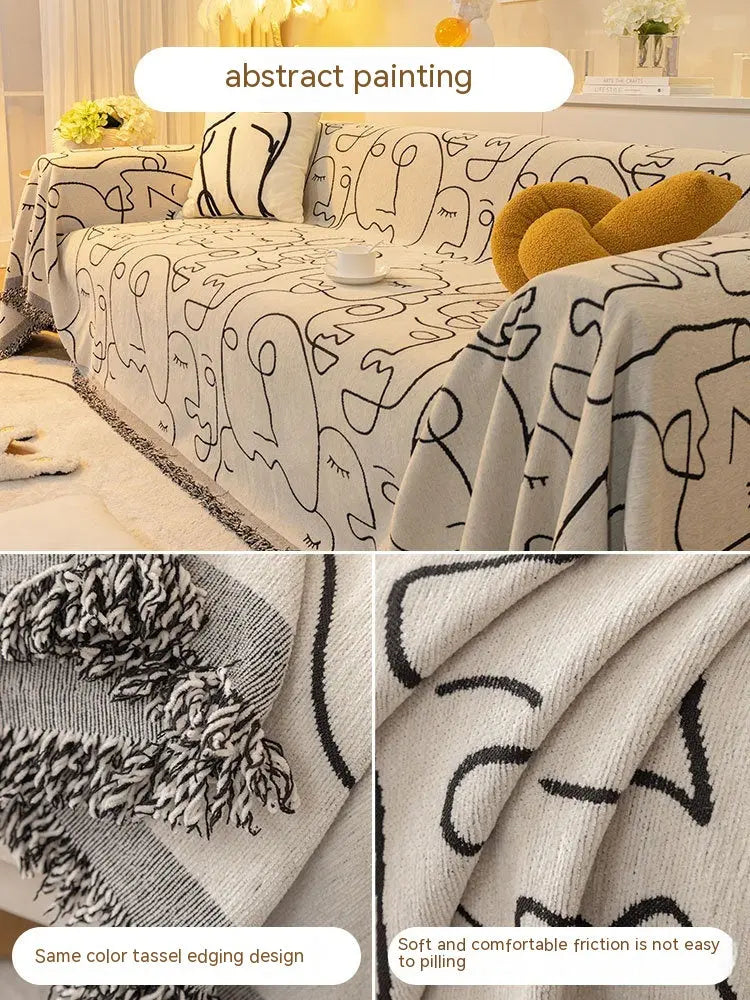 Plaid Canapé Chenille Stripes YBGreen