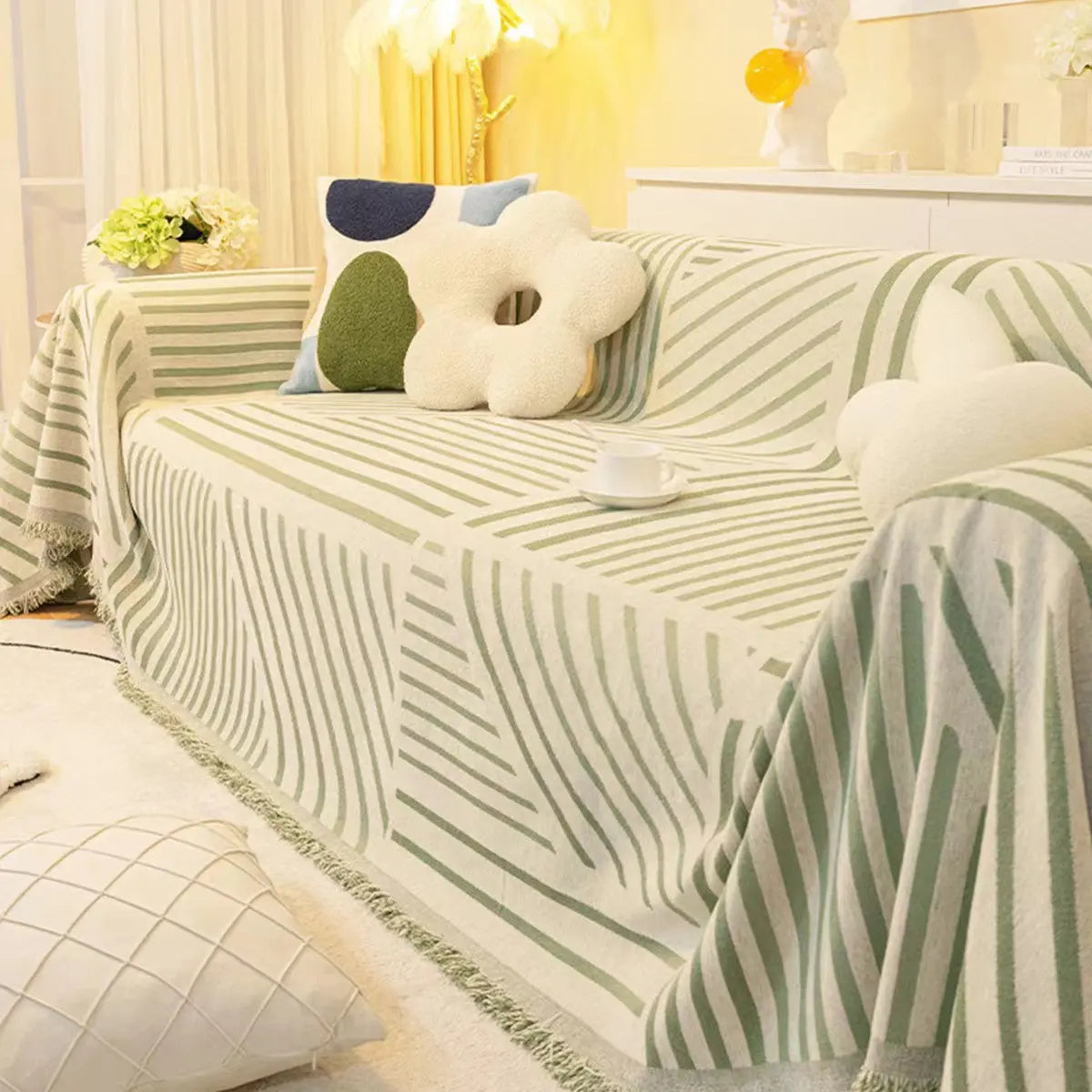 Plaid Canapé Chenille Stripes YBGreen Yb Youyin Green-180X180cm