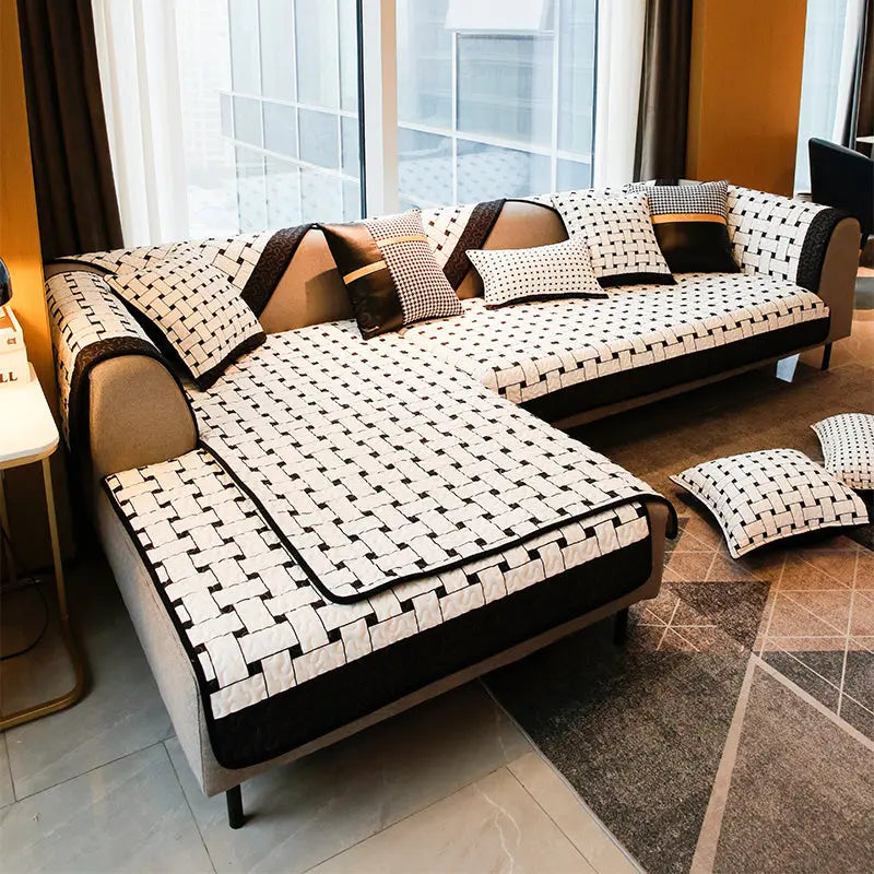 Plaid Canapé Coton Rayè SOFASTYLE Simple weave-110x160cm