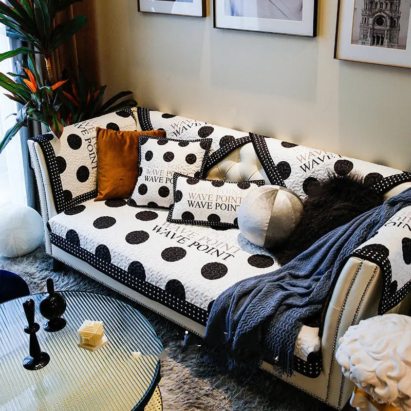 Plaid Canapé Coton Rayè SOFASTYLE Wave dim sum-110x160cm