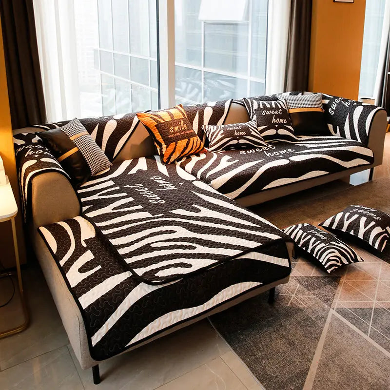 Plaid Canapé Coton Rayè SOFASTYLE Zebra pattern-30x50 pillow without core