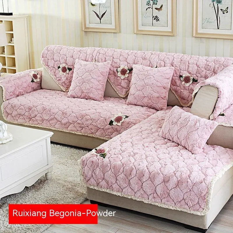 Plaid Canapé Hiver Douillet LYXOR Begonia Pink-90 × 90