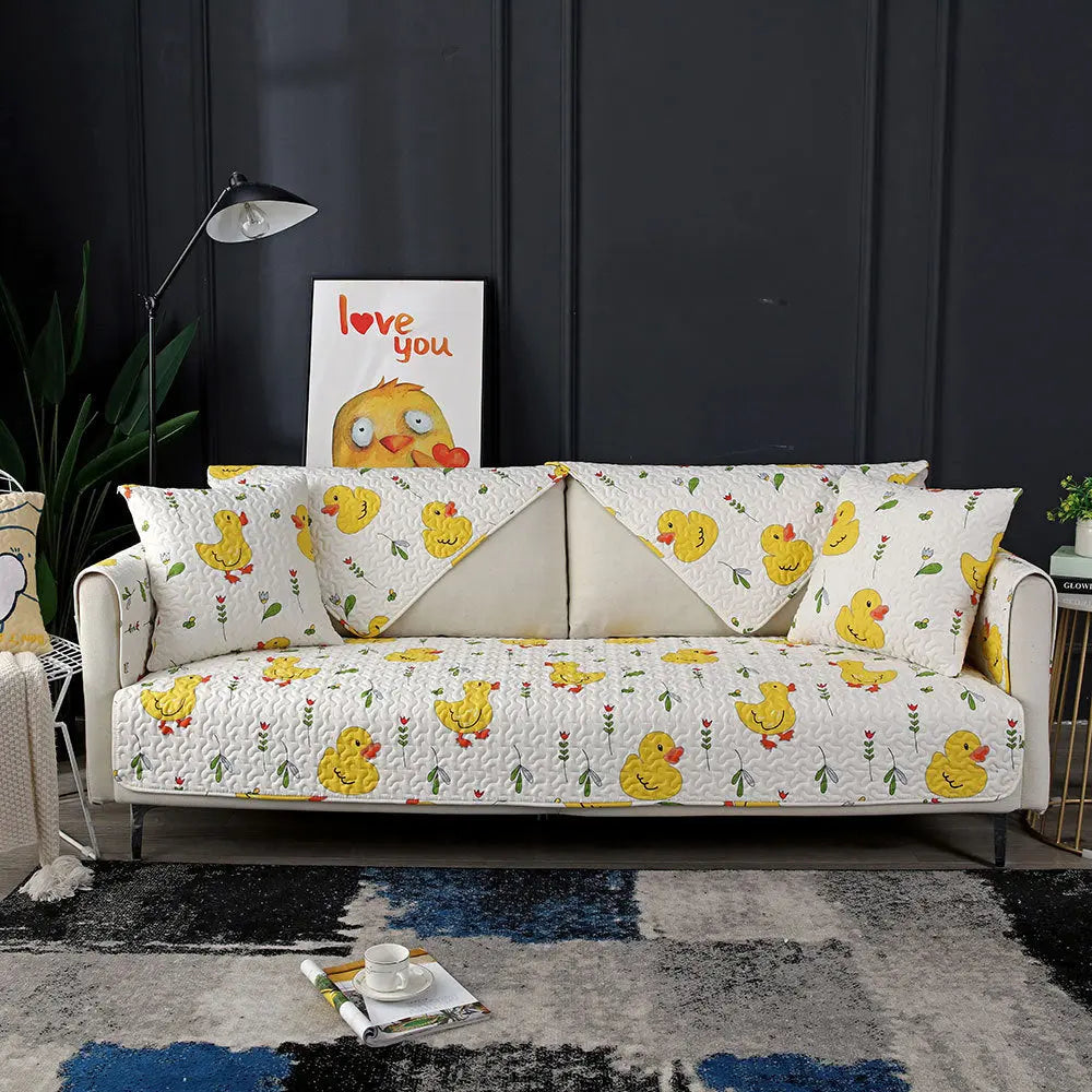 Plaid Canapé Moderne Anime KIYO Little yellow duck-70X70CM