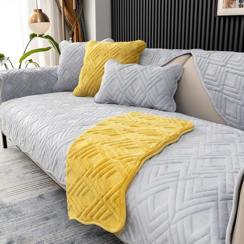 Plaid Canapé Moderne BANAPLU Diamond Light Grey-90x160CM