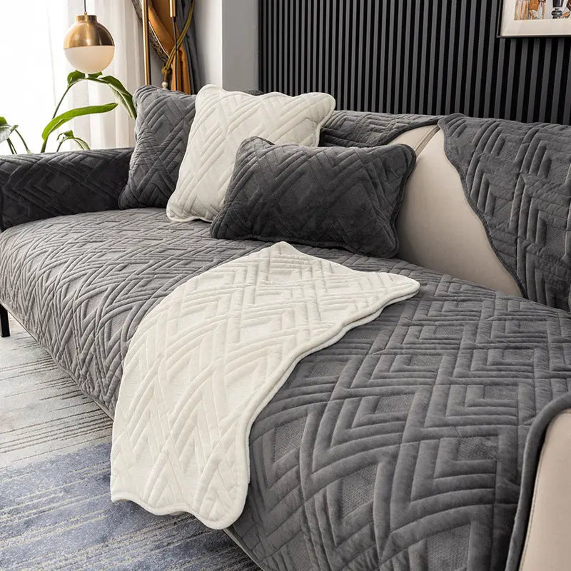Plaid Canapé Moderne BANAPLU Diamond Dark Grey-90x90CM