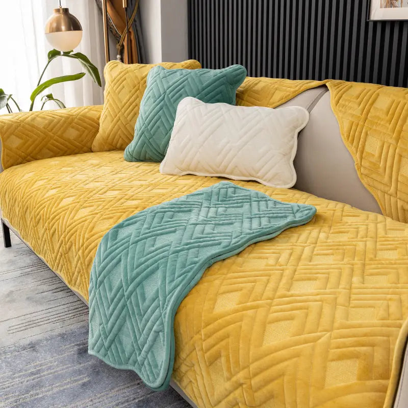 Plaid Canapé Moderne BANAPLU Diamond Turmeric-110x180CM