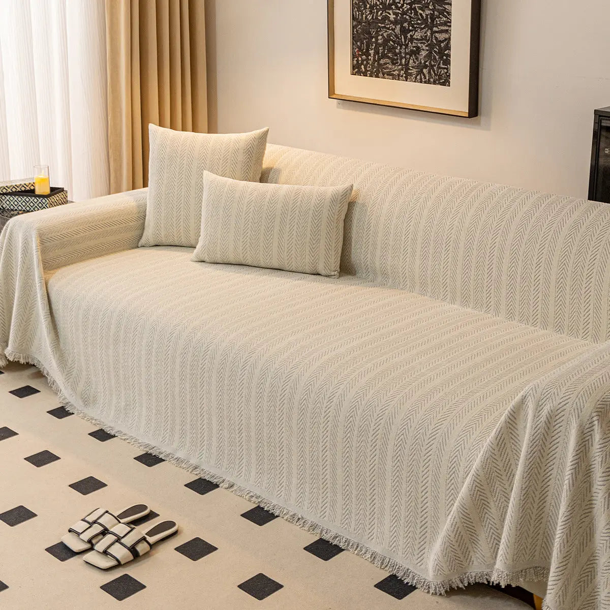 Plaid Canapé Moderne CHENILLE Gray-180x280cm