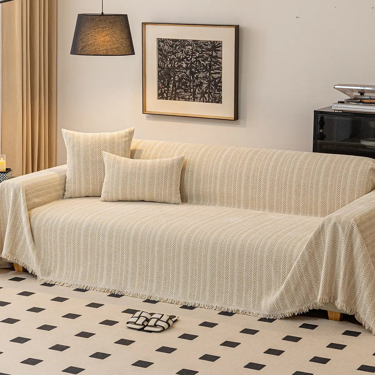 Plaid Canapé Moderne CHENILLE Light Coffee-180x150cm