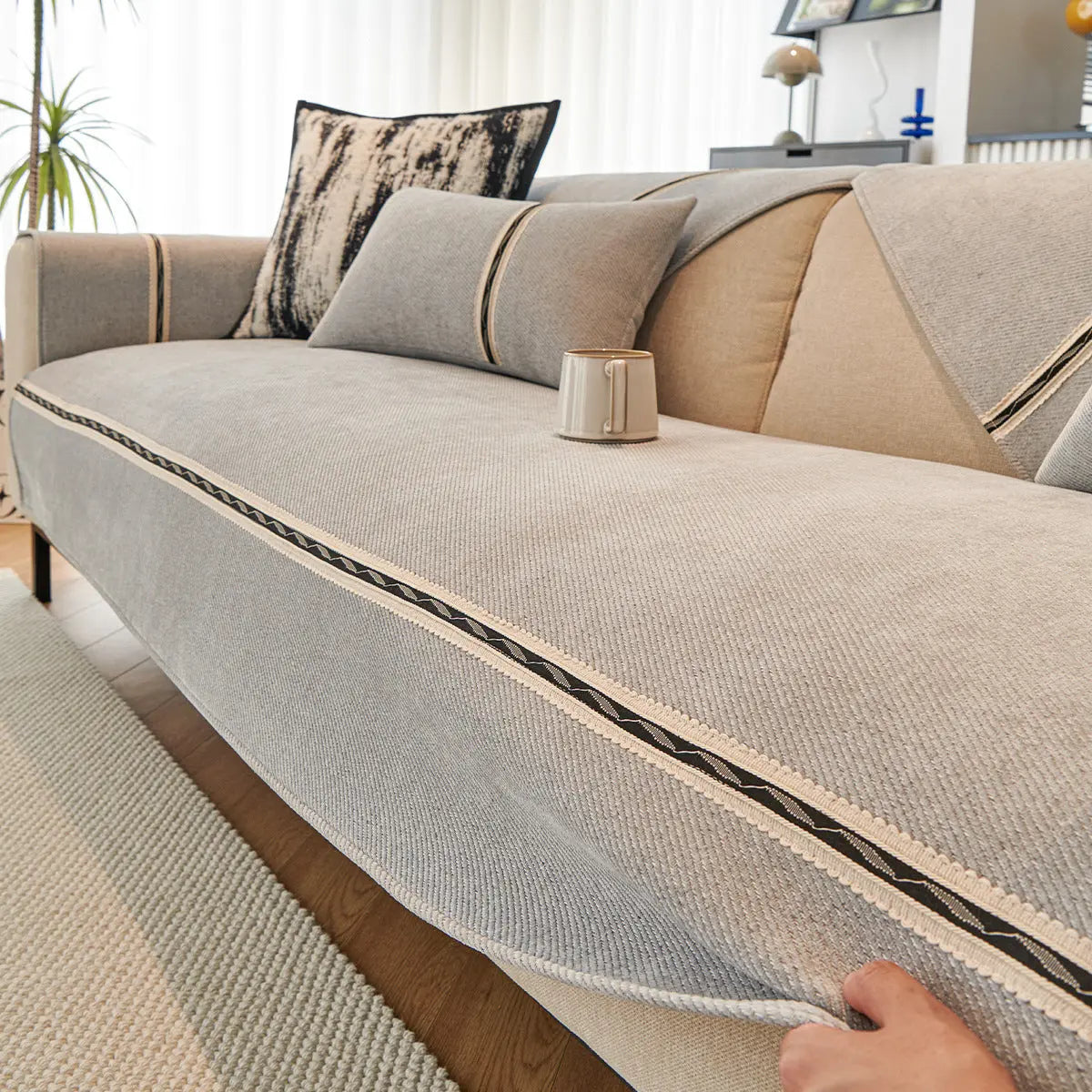 Plaid Canapé Moderne JOLLINE Light Gray-110x160cm