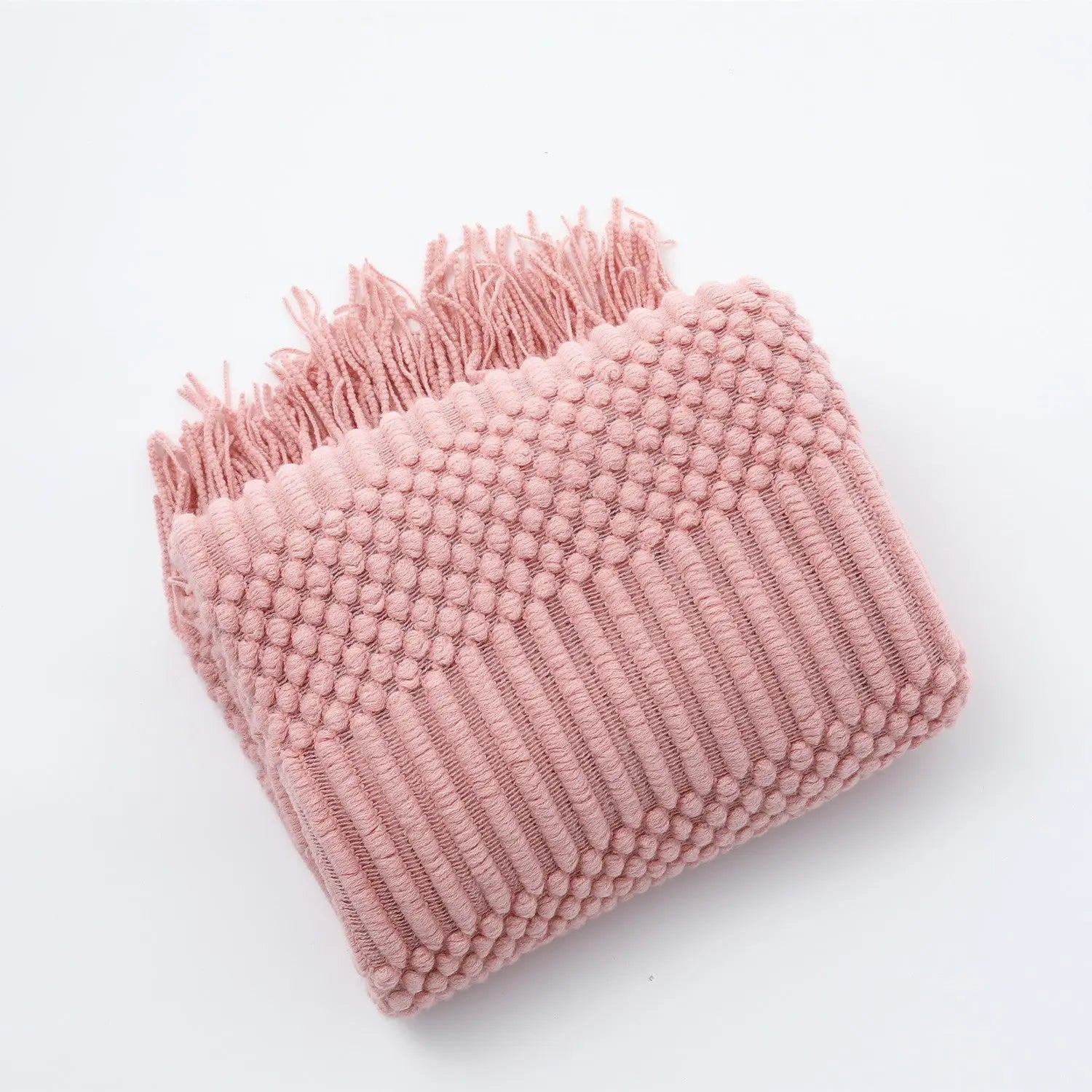 Plaid Canapé Moderne KIVARA Pink-130X230CM Including Tassels