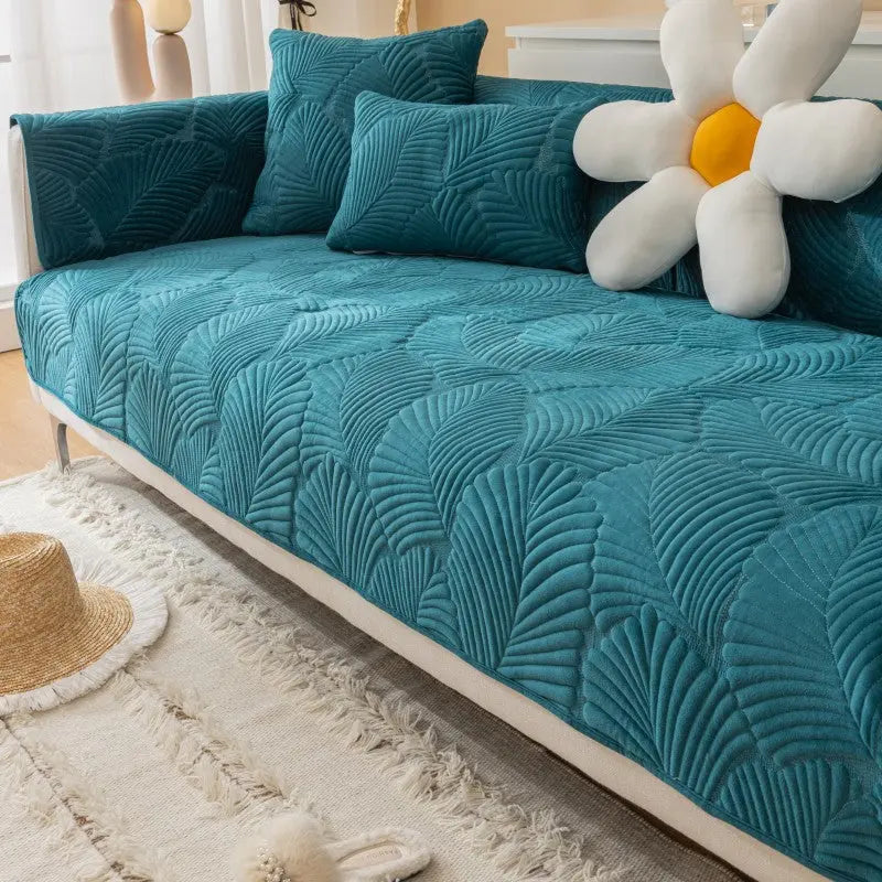 Plaid Canapé Moderne Luxe NORDA Peacock Blue-70X210cm