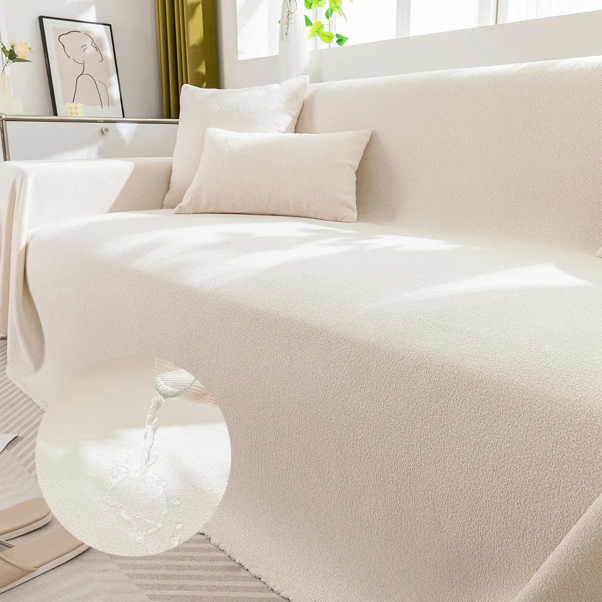 Plaid Canapé Moderne Teddy Beige-180x320cm