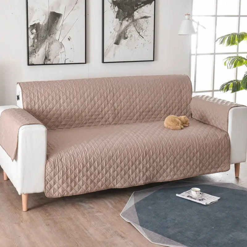 Plaid Canapé Moderne VIVADOW Lattice sofa cover khaki-Double 130x196