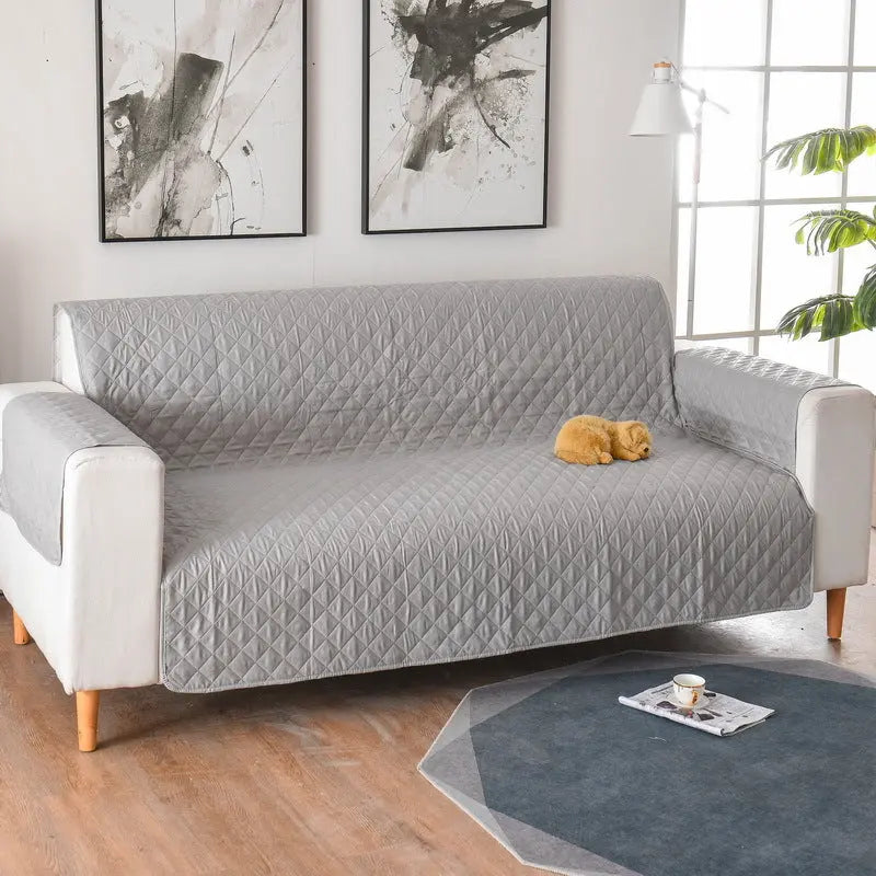 Plaid Canapé Moderne VIVADOW Checkered sofa cover grey-Three people 190x196