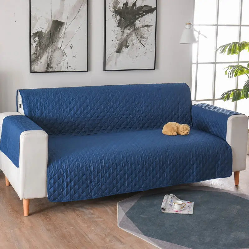 Plaid Canapé Moderne VIVADOW Lattice sofa cover navy blue-Double 130x196