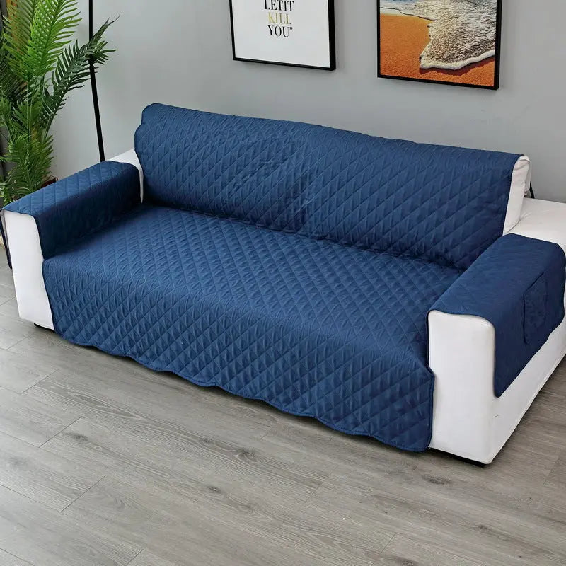 Plaid Canapé Moderne VIVADOW Upgraded sofa cover navy blue-Single 55x196