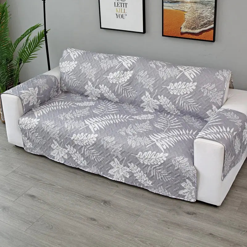 Plaid Canapé Moderne VIVADOW Leaf sofa cover grey-Three people 190x196