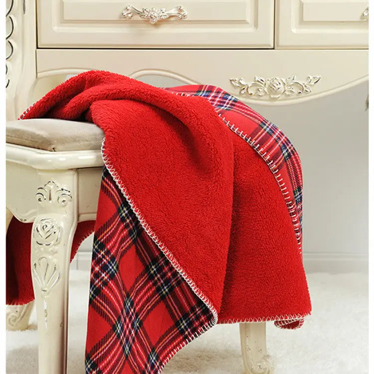 Plaid Canapé Réversible SOFAMIX Grey grid on red background-160x130cm