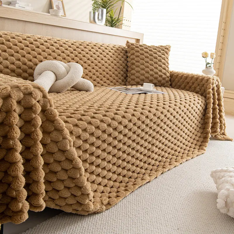 Plaid Canapé Antidérapant LUMIRA TM Warm Core Coffee Color-180x420cm